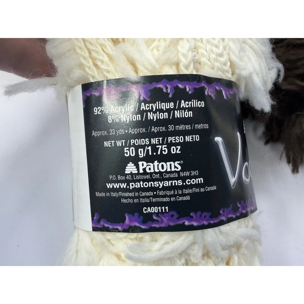 Patons Voodoo Yarn Lot Of 12 - 11 Fleece 1 Earth Acrylic Nylon‎ Blend 50g Each